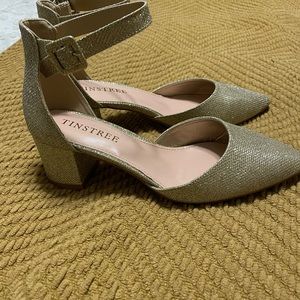 NEW Tinstree Gold Block Heels (Women’s)